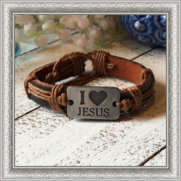 I Love Jesus Bracelet  Tan - Picture 5 of 7